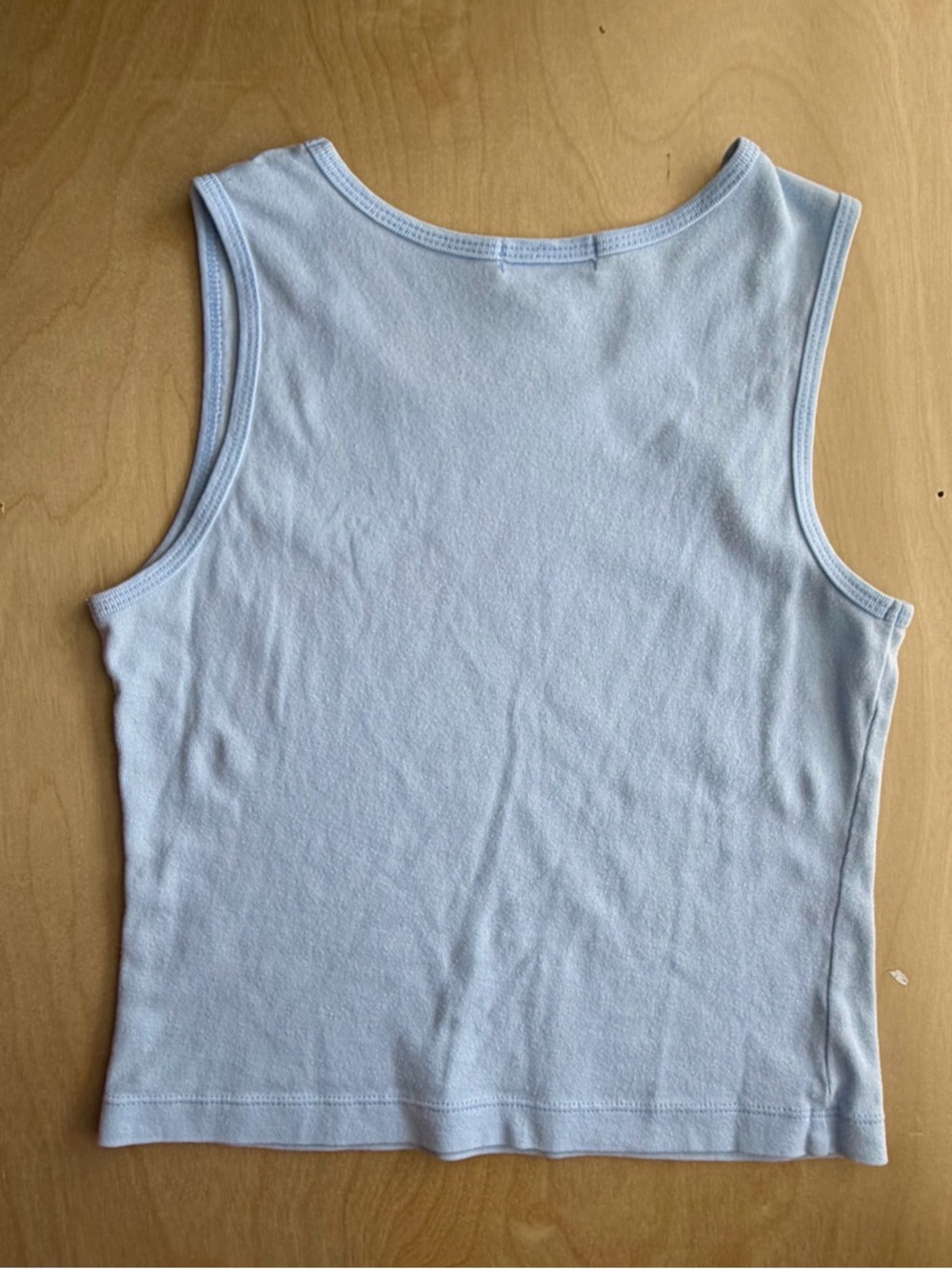 Y2K Blue Asphalt Baby Blue Cotton Tank Size Small - Picture 2 of 5